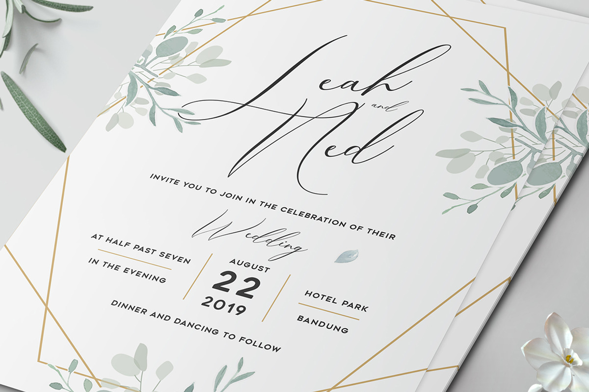 Geometric Wedding Invitation, an Invitation Template by Aarley Kaiven (Photo 3 of 6)