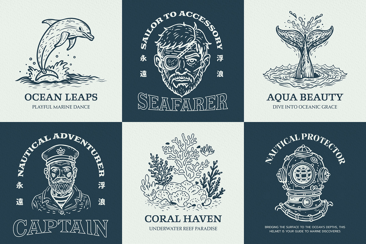 Vintage Sailor Tattoos Icons, an Object Illustration by Creative Stall (Photo 3 of 11)