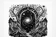 50 Mystical Galaxy Forest Silhouette, a Technology Illustration by Amazin_art (Thumbnail 19 of 33)