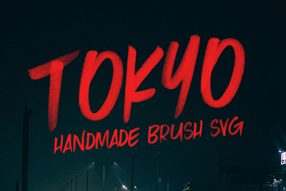 Tokyo Brush & SVG Font, a Handwritten Font by Cruzine (Photo 1 of 7)