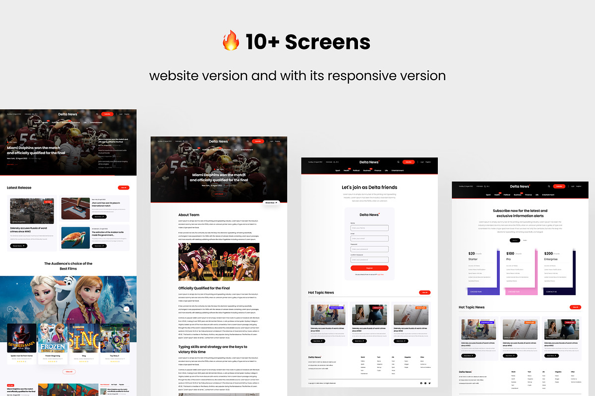 Delta News - Website uikit for news, an UI Kit Template by Minialis (Photo 2 of 6)