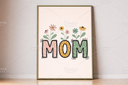 Floral Mom Printable Transfer PNG, an Illustration by Canvas Craft (Thumbnail 4 of 6)