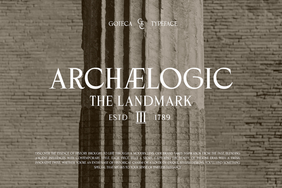 Goteca | Art Deco Classic Serif Font, a Serif Font by Hole Hope Design