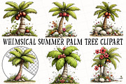 Whimsical Summer Palm Tree Clipart, an Illustration by OK Design (Thumbnail 2 of 6)