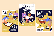 Art classes, promo poster desing set, a Background Graphic by PaperTrident (Thumbnail 2 of 5)