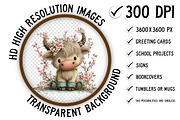 Whimsical Spring Highland Cow PNG, an Illustration by Craft Nest (Thumbnail 2 of 11)