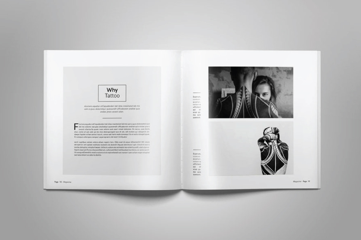 Square Magazine Template Indesign, a Magazine Template by Tiempo co (Photo 8 of 11)
