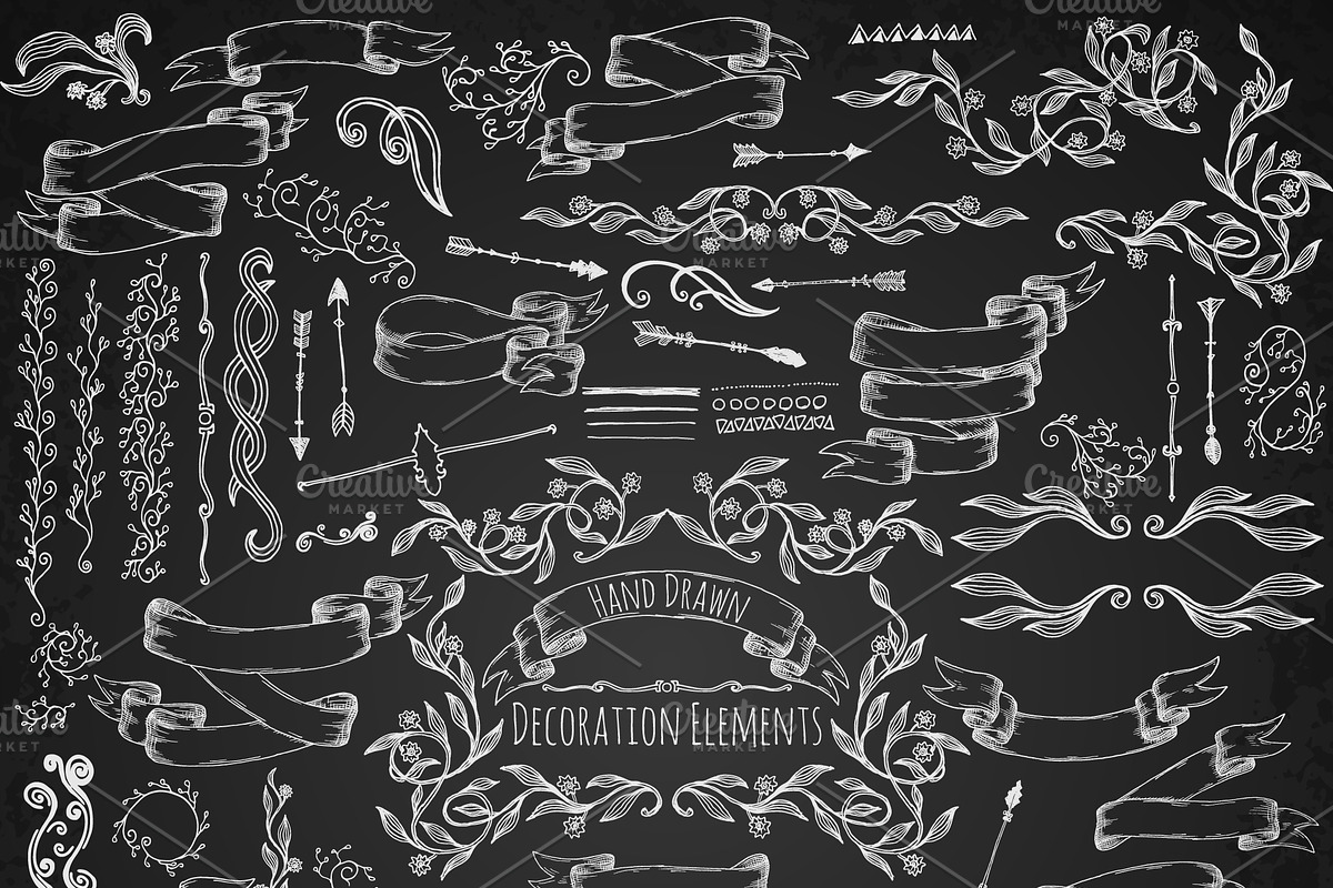 Hand drawn decoration elements., an Object Graphic by Lazy Cloud