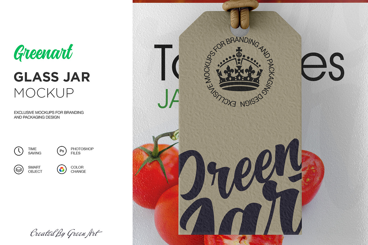 Clear Glass Jar Mockup, a Packaging Mockup by Green Art (Photo 7 of 8)