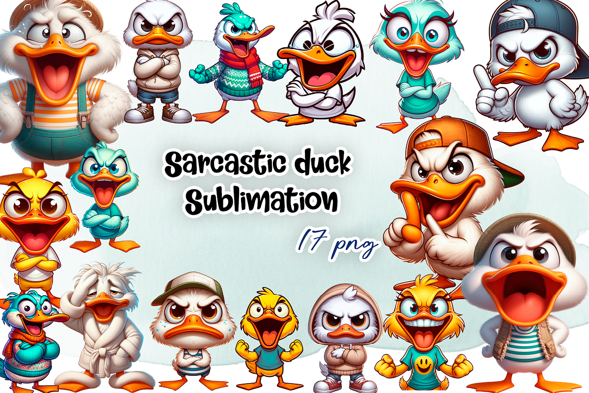 Sarcastic duckling clipart, an Animal Illustration by ElenazlataArt (Photo 1 of 4)