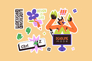 Graphic or web design sticker pack, an Object Illustration by PaperTrident (Thumbnail 4 of 4)