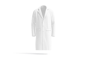 Men's White Wool Coat 3D Model