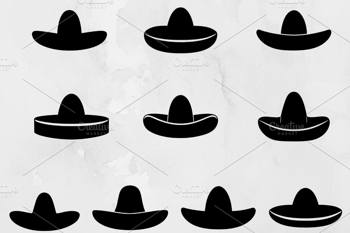 Sombrero Silhouette SVG, an Object Illustration by newminddesign (Photo 1 of 3)