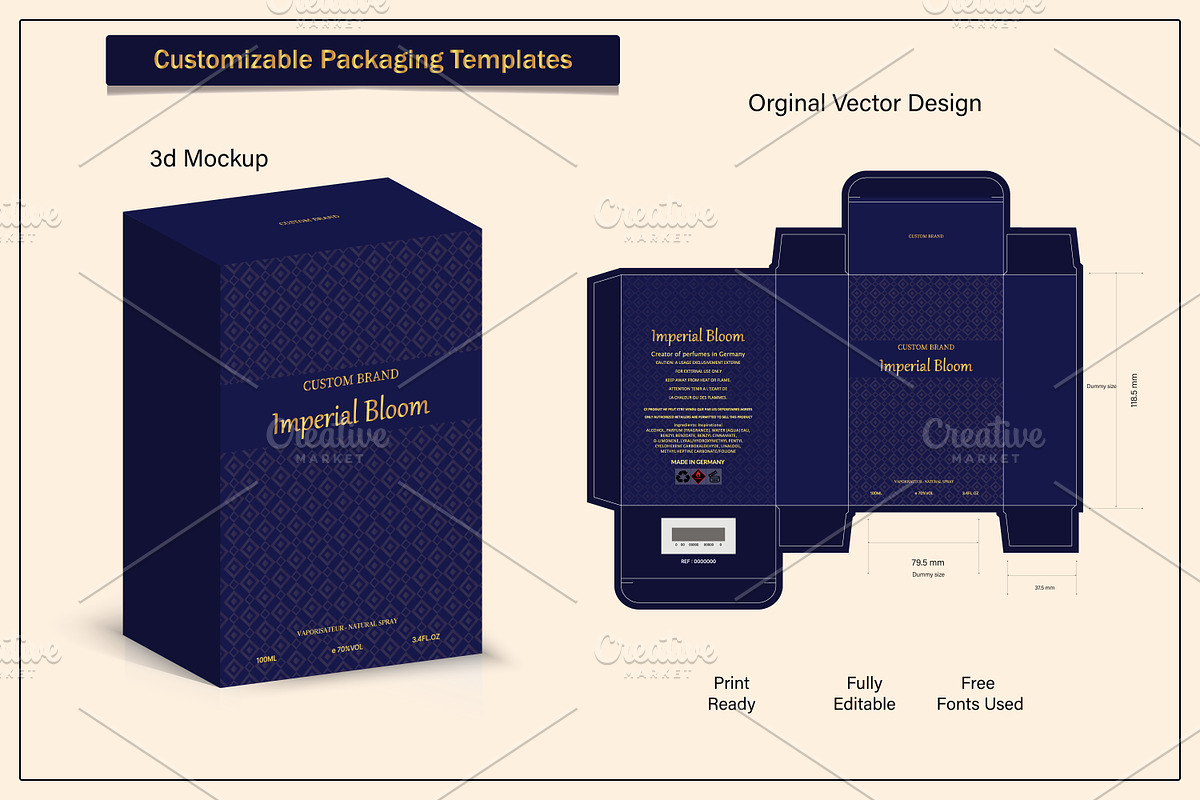 Perfume Packaging box Design 3d mock, an Object Graphic by sumonuix (Photo 1 of 2)