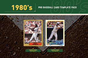 1980's Pro Baseball Card Templates