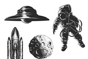 Hand drawn space collection, a Technology Illustration by Akimo Mia (Thumbnail 2 of 4)