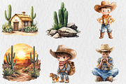 Little Cowboy Watercolor Clipart, an Illustration by Rose Art (Thumbnail 4 of 4)