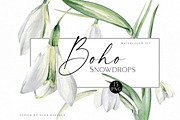Watercolor Snowdrops, an Object Illustration by Olga Koelsch (Thumbnail 1 of 8)