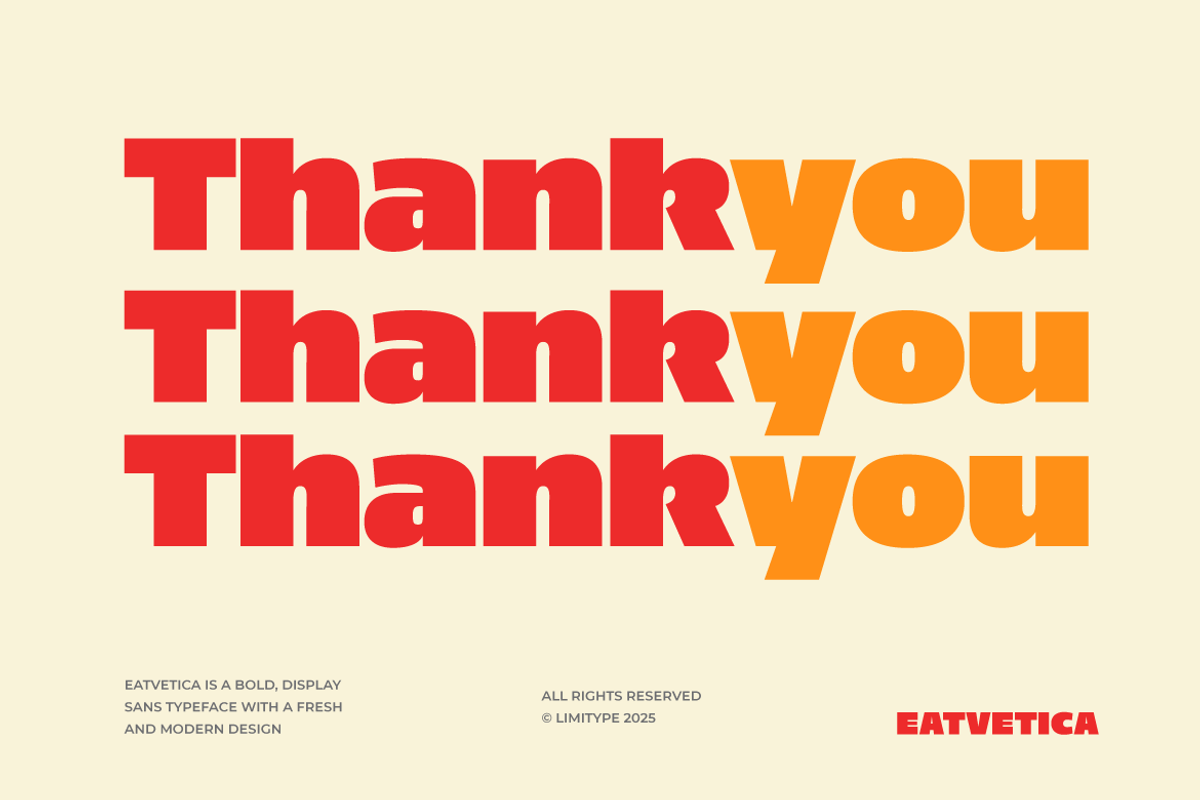 Eatvetica - Bold Food Font, a Sans Serif Font by limitype (Photo 15 of 15)