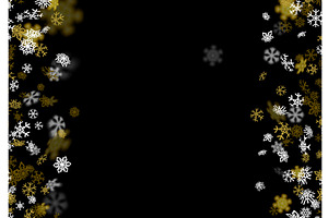 Snowfall Background With Golden Snow