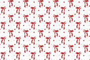 Red Bows, Hearts & Dots Pattern, an Illustration by Stellalunarts (Thumbnail 1 of 4)