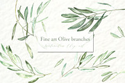 Olive branches. Watercolor clipart., an Illustration by LABFcreations (Thumbnail 1 of 4)