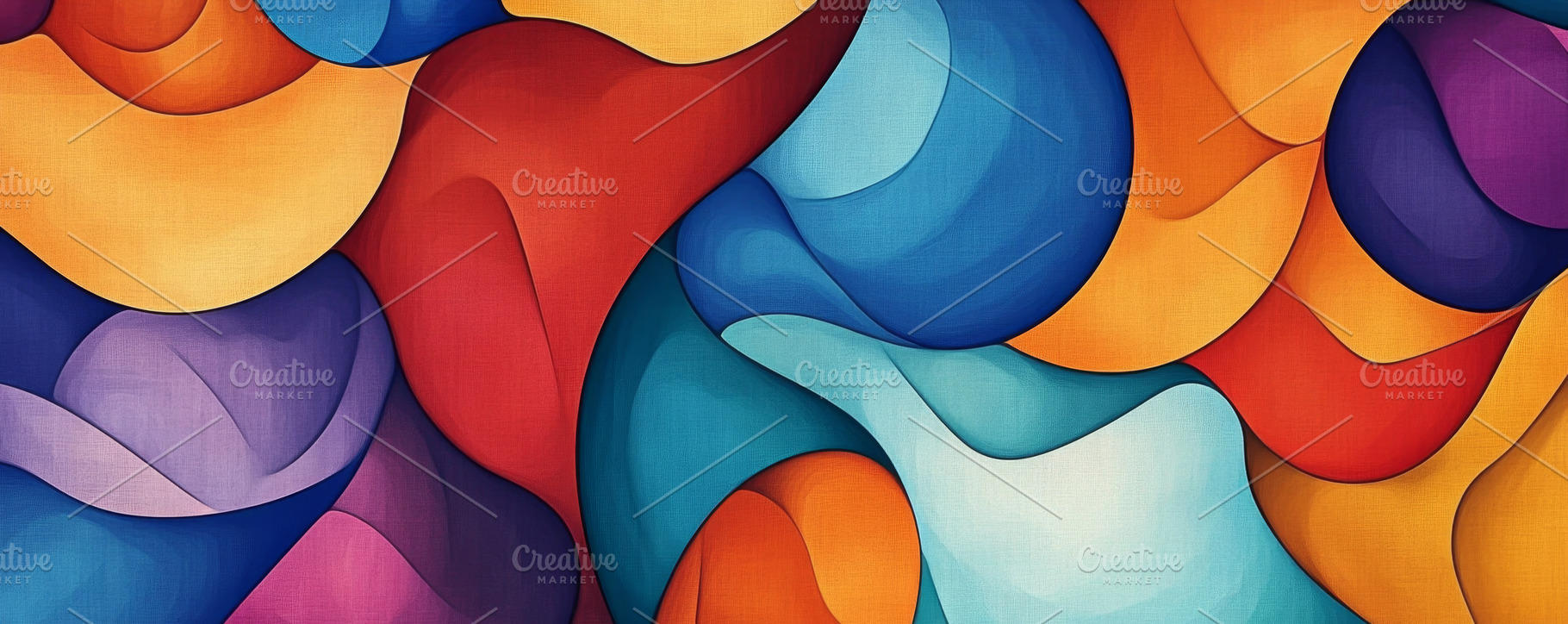 Abstract Modern Art with Overlapping Colorful Shapes, an Abstract Photo by Natalia Klenova's Shop