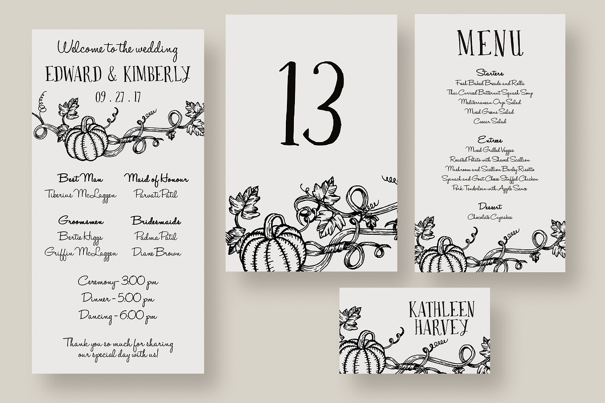 Halloween Pumpkin Wedding Suite, an Invitation Template by Knotted Design (Photo 4 of 6)