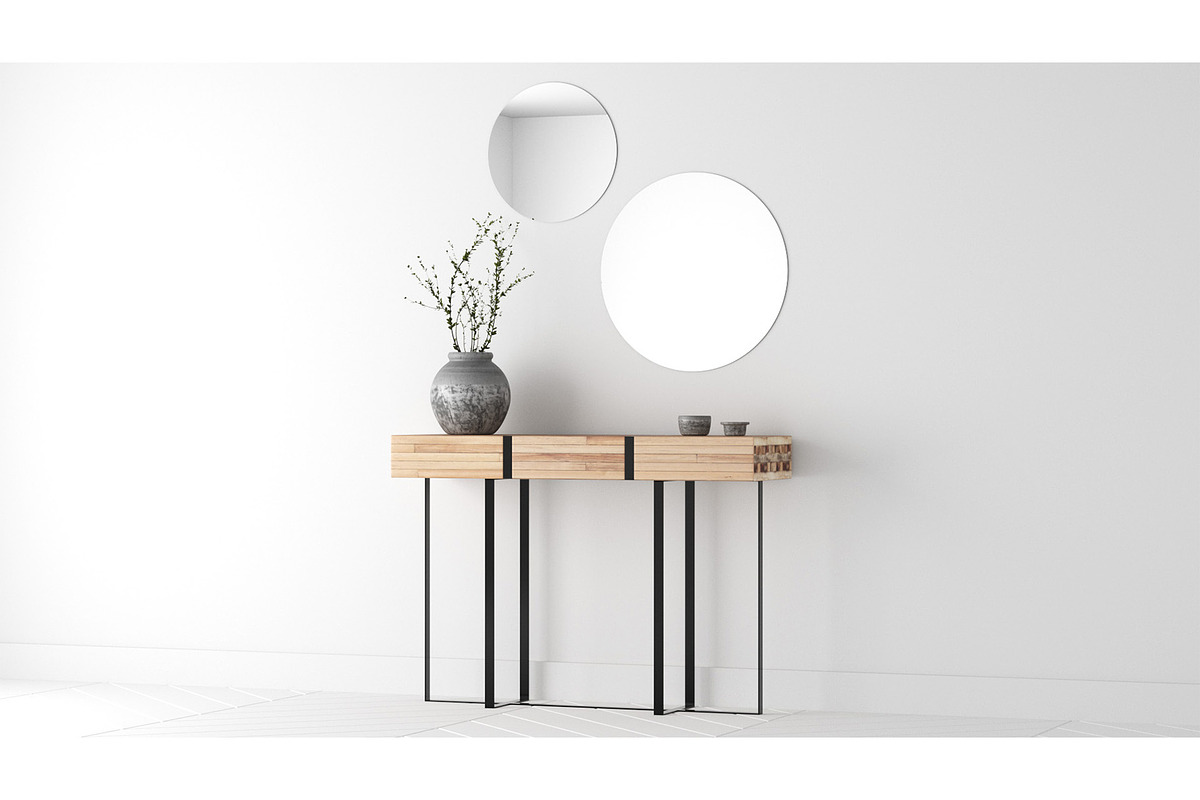Entry Table D - Vase and Mirrors, a Furniture 3D Model by 3DCargo (Photo 1 of 6)