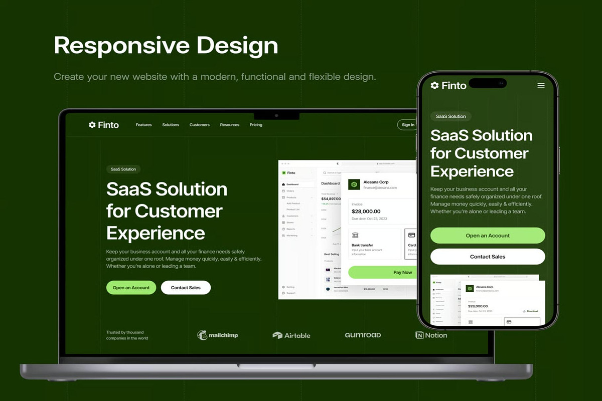 Finto - Finance Website Template, an UI Kit Template by Creative Perspective (Photo 4 of 7)