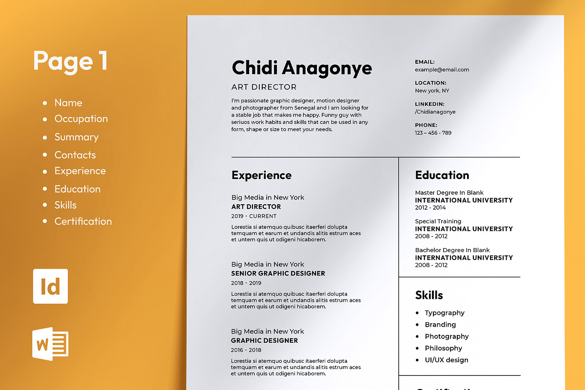 Minimal and Simple Resume template