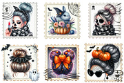 Watercolor Halloween Messy Bun Posta, an Illustration by Designking (Thumbnail 3 of 5)