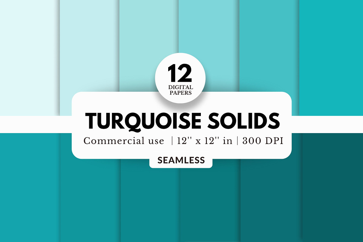 12 Turquoise Solids Digital Papers, a Background Graphic by NorthWindPixels (Photo 1 of 4)