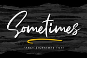 Sometimes - Fancy Signature font, a Script Font by Almarkhatype (Thumbnail 1 of 13)