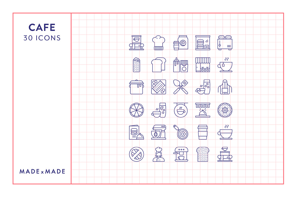 Cafe Line Icons, an Outline Icon by Made by Made (Photo 5 of 7)