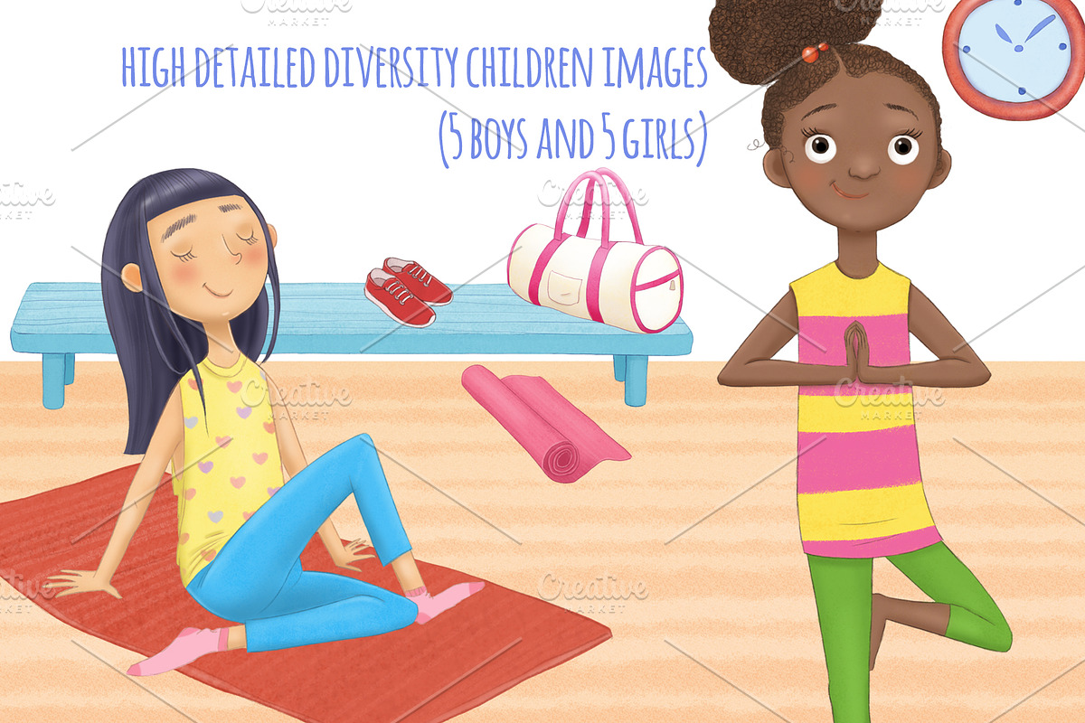 Yoga Kids Clipart, an Illustration by AnimadDesign (Photo 7 of 10)