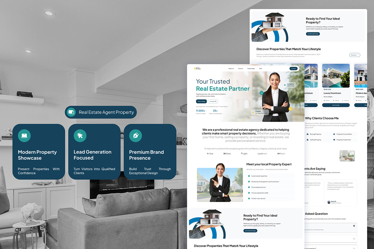 Privity Property - Real Estate Agent, a Landing Page Template by Font Kingdom (Photo 3 of 5)
