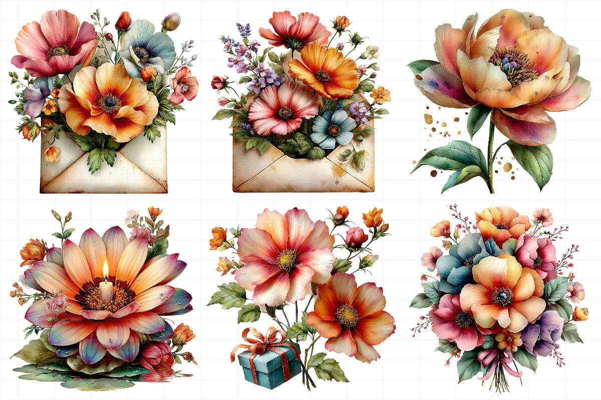 Whimsical Birthday Flowers Clipart, an Illustration by Daily.Designs (Photo 8 of 8)