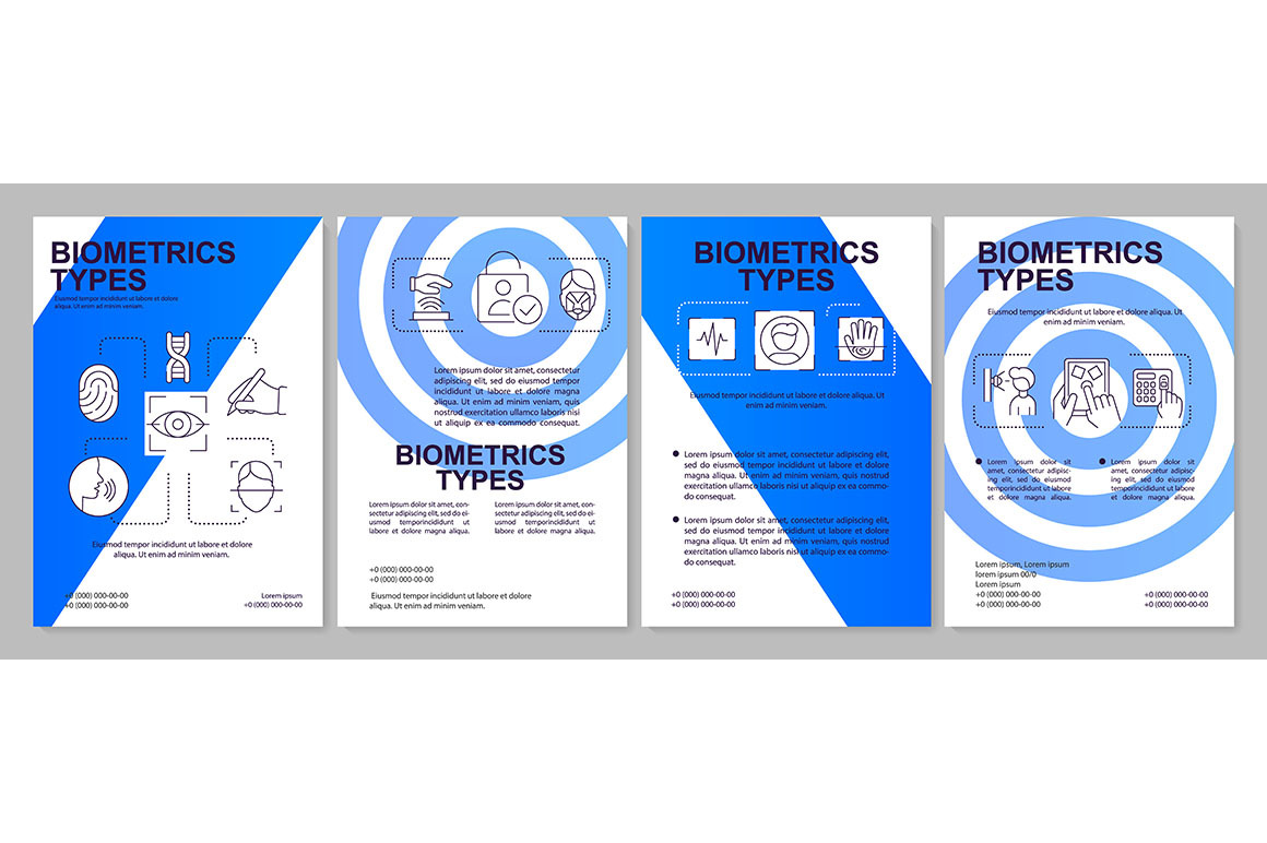 Biometrics types blue brochure, a Brochure Template by IMG Visuals