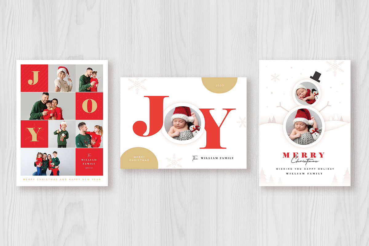 6 Simple Christmas Photo Cards, a Card Template by Vynetta (Photo 2 of 4)
