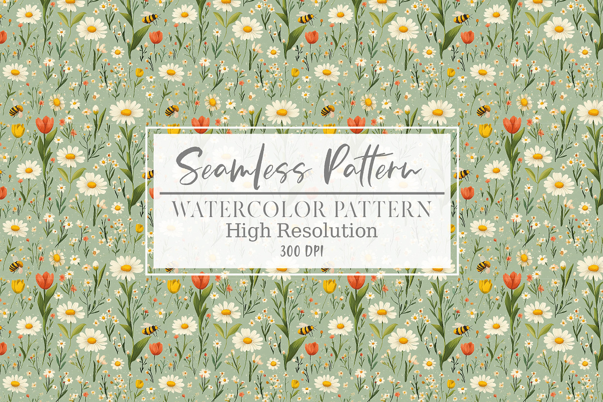 Floral Seamless Pattern, a Seasonal Illustration by Layerology (Photo 1 of 3)