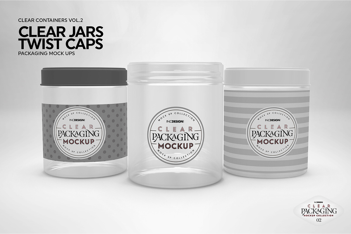 Clear Food Jars Packaging Mockup, a Cups & Container Mockup by INCDesign (Photo 4 of 7)