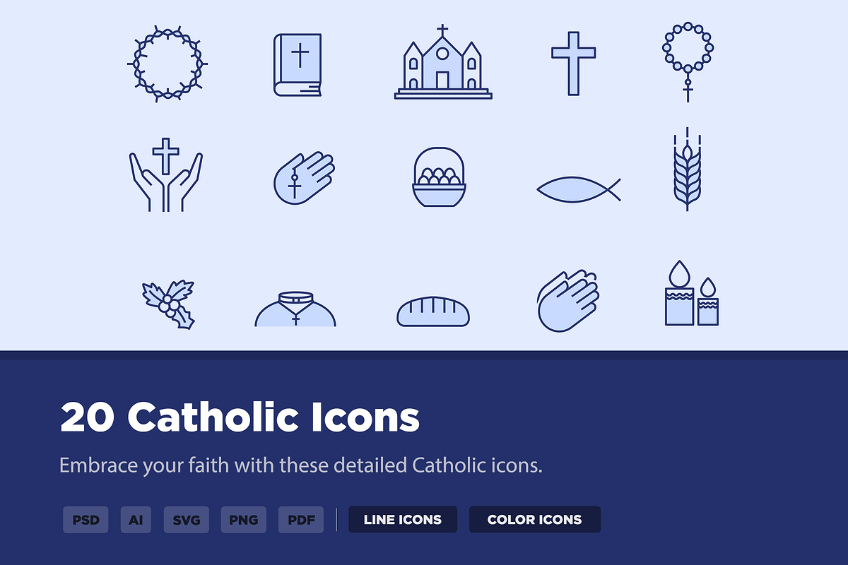 20 Catholic Icons, a Solid Icon by Creative VIP (Photo 1 of 5)