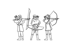 arrow archer medieval vector, a Person Illustration by pikepicture