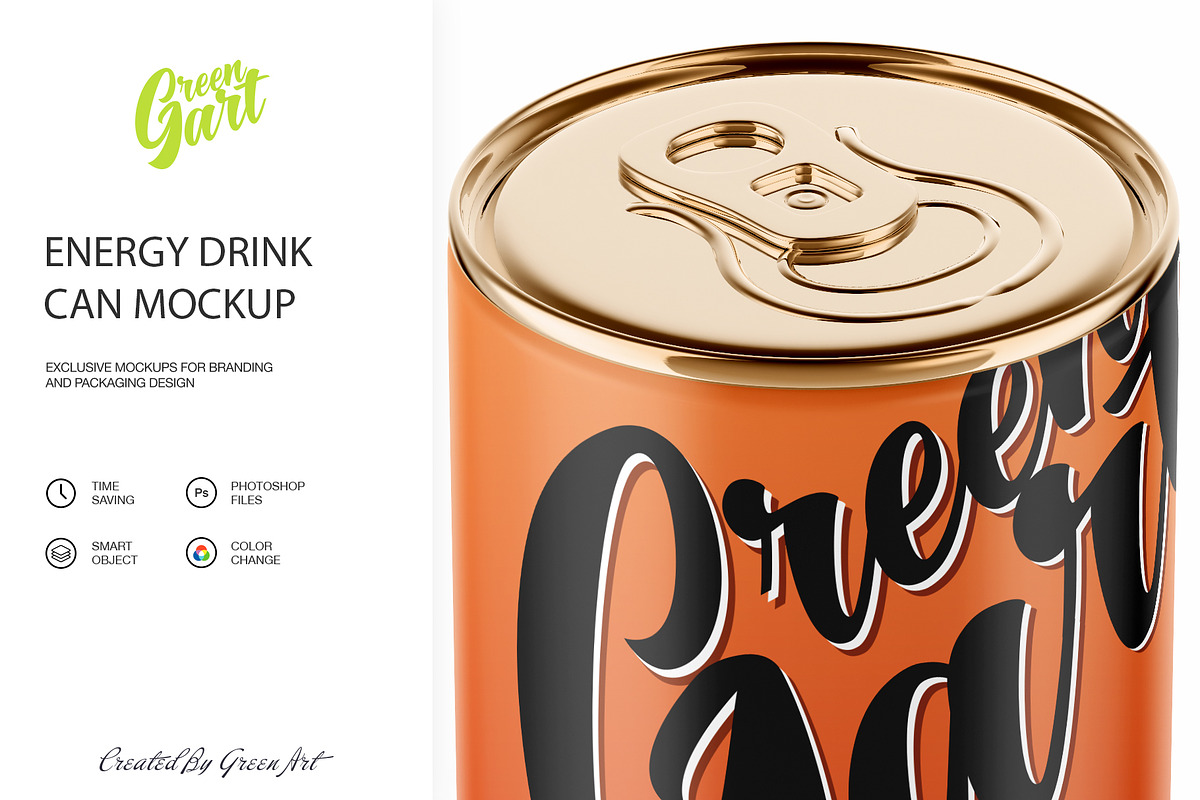 3 Energy Drink Can Mockup PSD, a Product Mockup by Green Art (Photo 6 of 7)
