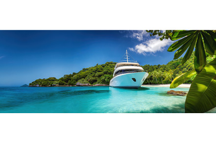 Luxury yacht anchored on a tropical, a Holiday Photo by Igor Tichonow