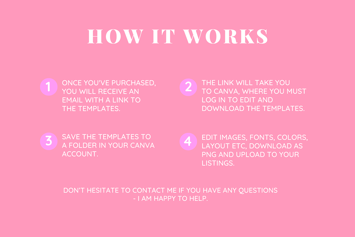Black Pink Etsy Listing Templates, a Branding & Logo Template by SunshineStudioBoutique (Photo 8 of 8)