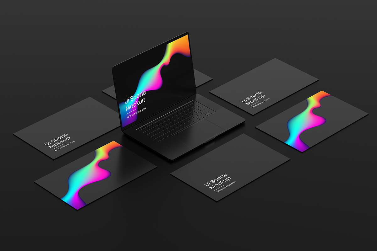 Black Devices Mockup Dark Theme Set, a Mac Mockup by Mockupdaddy (Photo 6 of 22)
