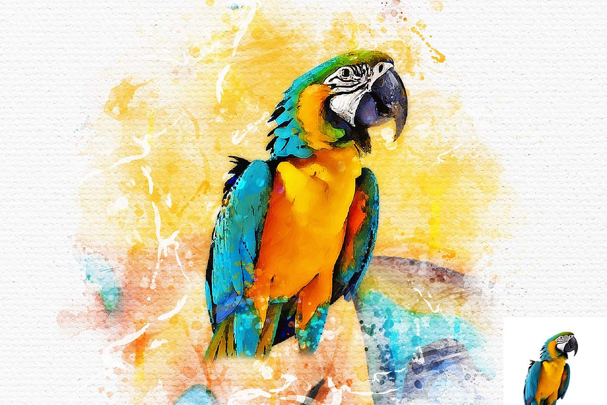 Pet Portrait Watercolor Art Generato, an Action Add-On by Studio Retouch (Photo 5 of 12)