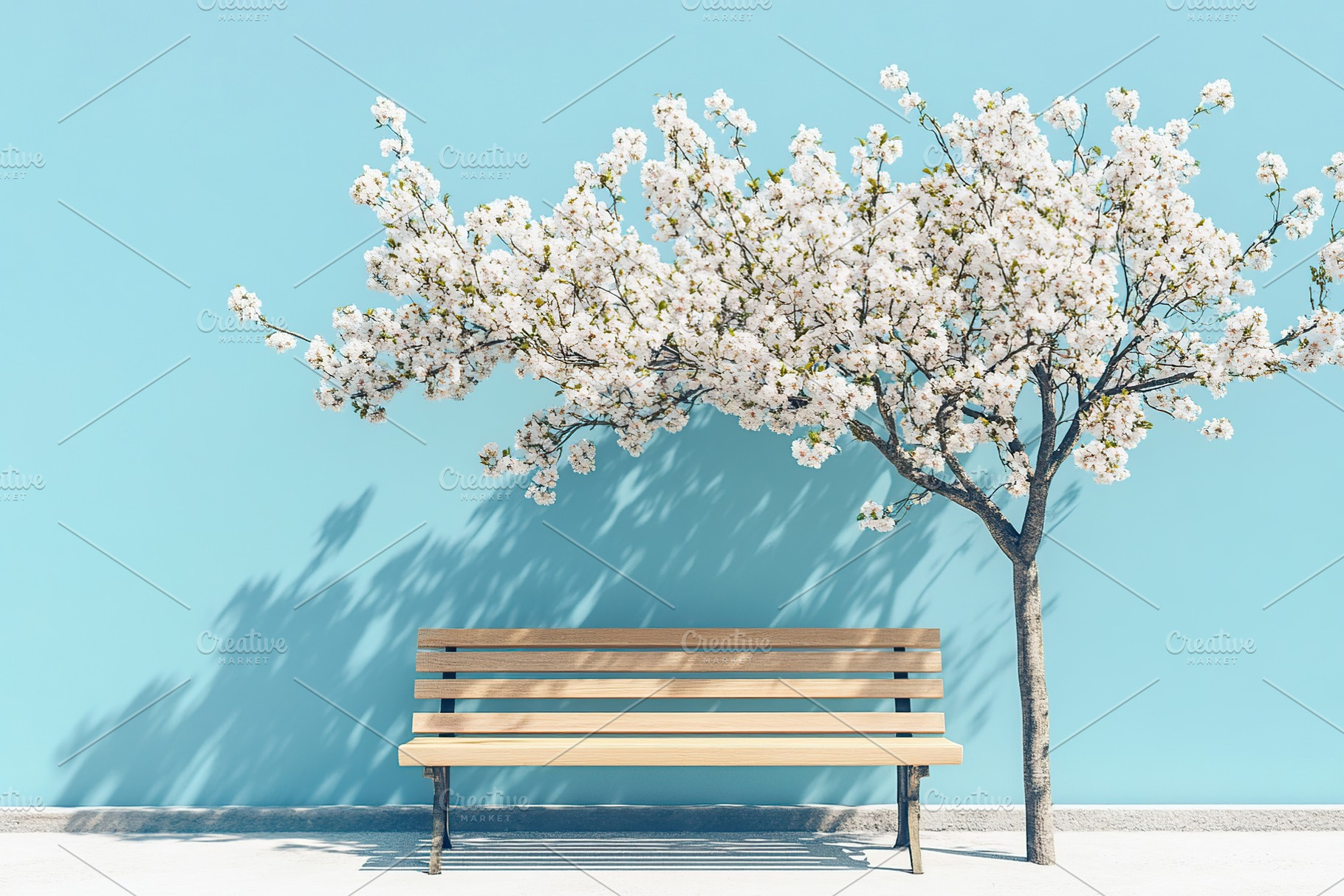 Beautiful tree near the bench in the park, a Nature Photo by AlyaAnd